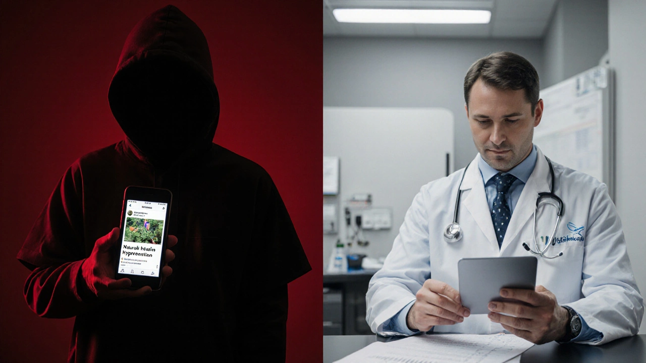 Темный фигурант предлагает альтернативное лечение, в то время как врач работает в клинике