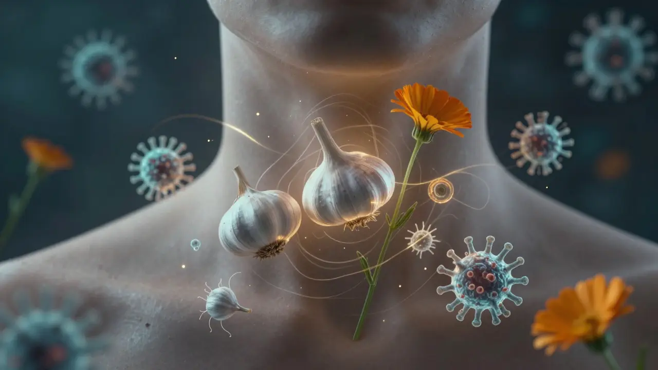 Растительные соединения борются с бактериями в горле и на коже